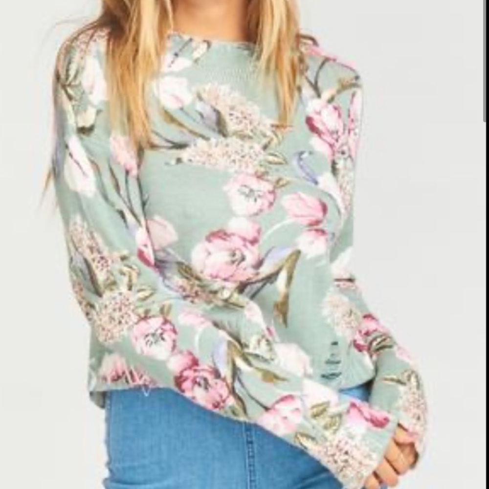 Show me Your Mumu Cropped Distressed sweater  size small